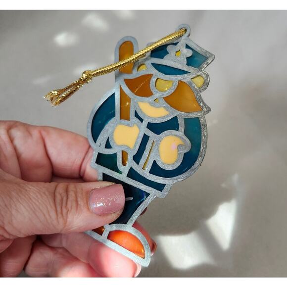 Cartoon Fun Police Man Stain Glass Mustache Billy Club Blue - Picture 3 of 5